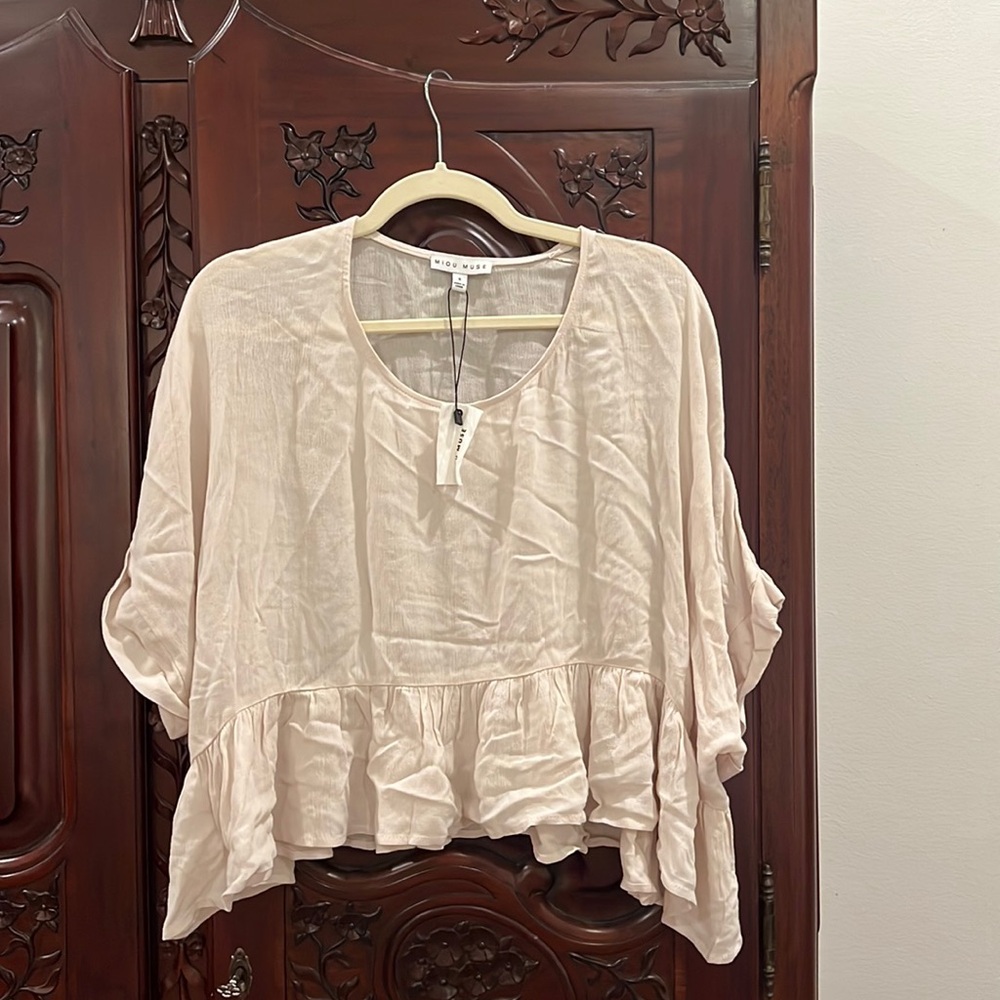 Miou Muse Linen Oversized Shirt